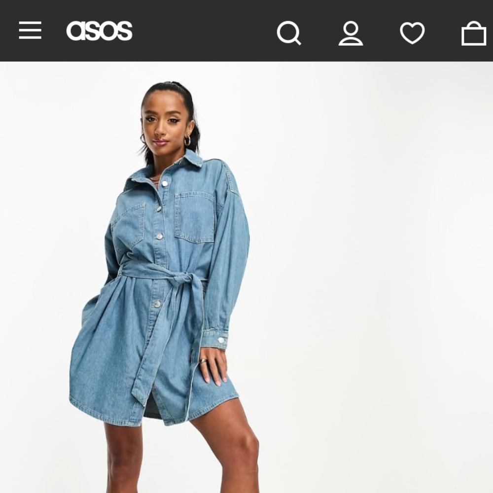 ASOS Blue Long Sleeve Denim Dress